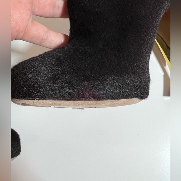 💞 Diane Von Furstenberg Lis Runway Black Calf Hair Ankle Stiletto Booties 7.5 - Picture 7 of 15